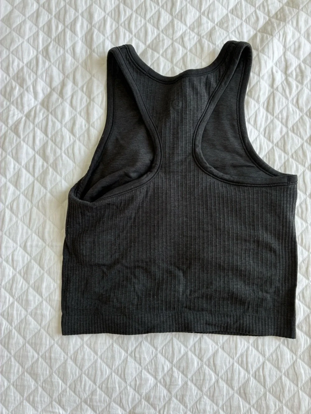Ebb to Street Black Ribbed racerback Crop Tank Top - Picture 3 of 5